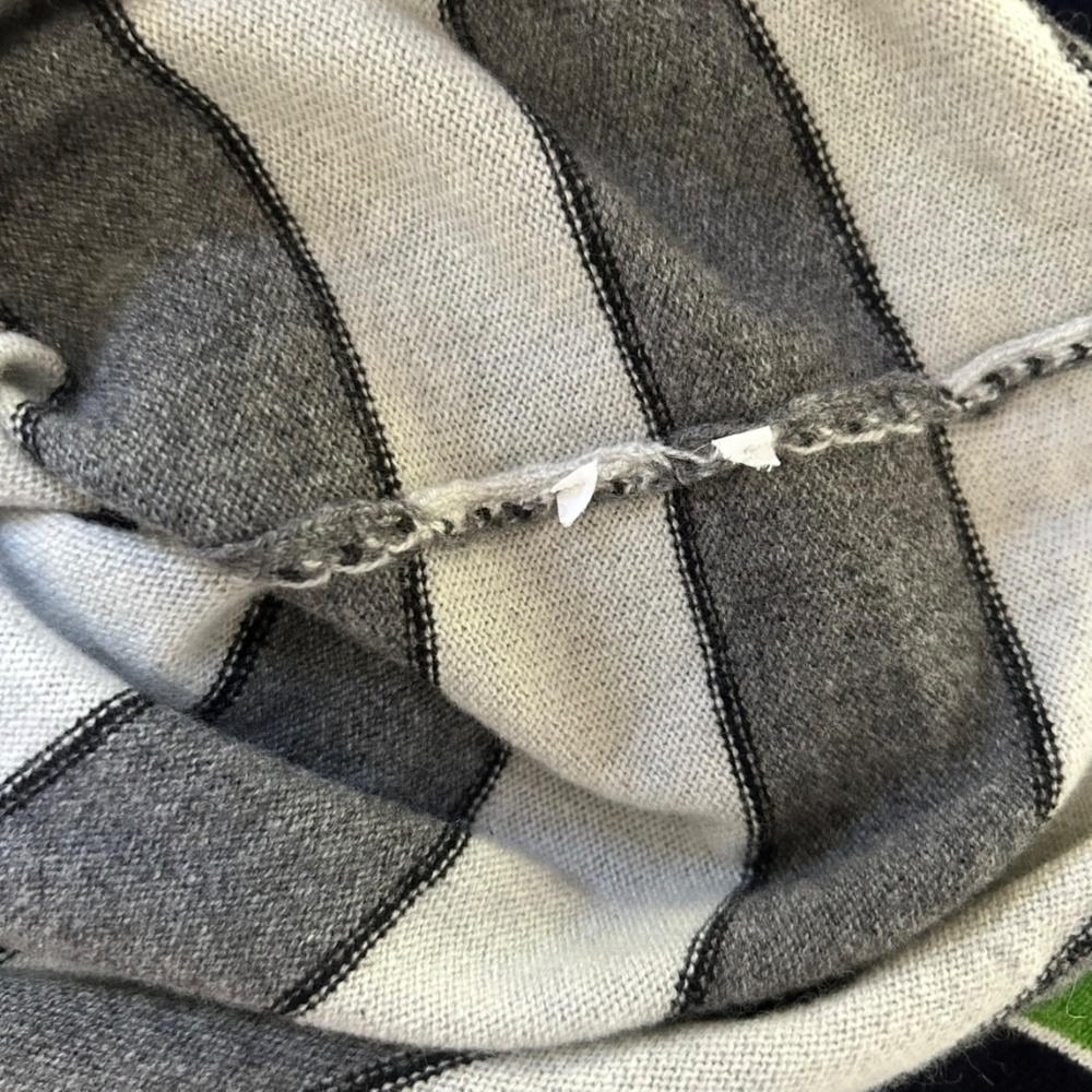 Perfectly Soft Italian Cashmere Grey Striped Sweater (J. Crew) - Picture 4 of 4